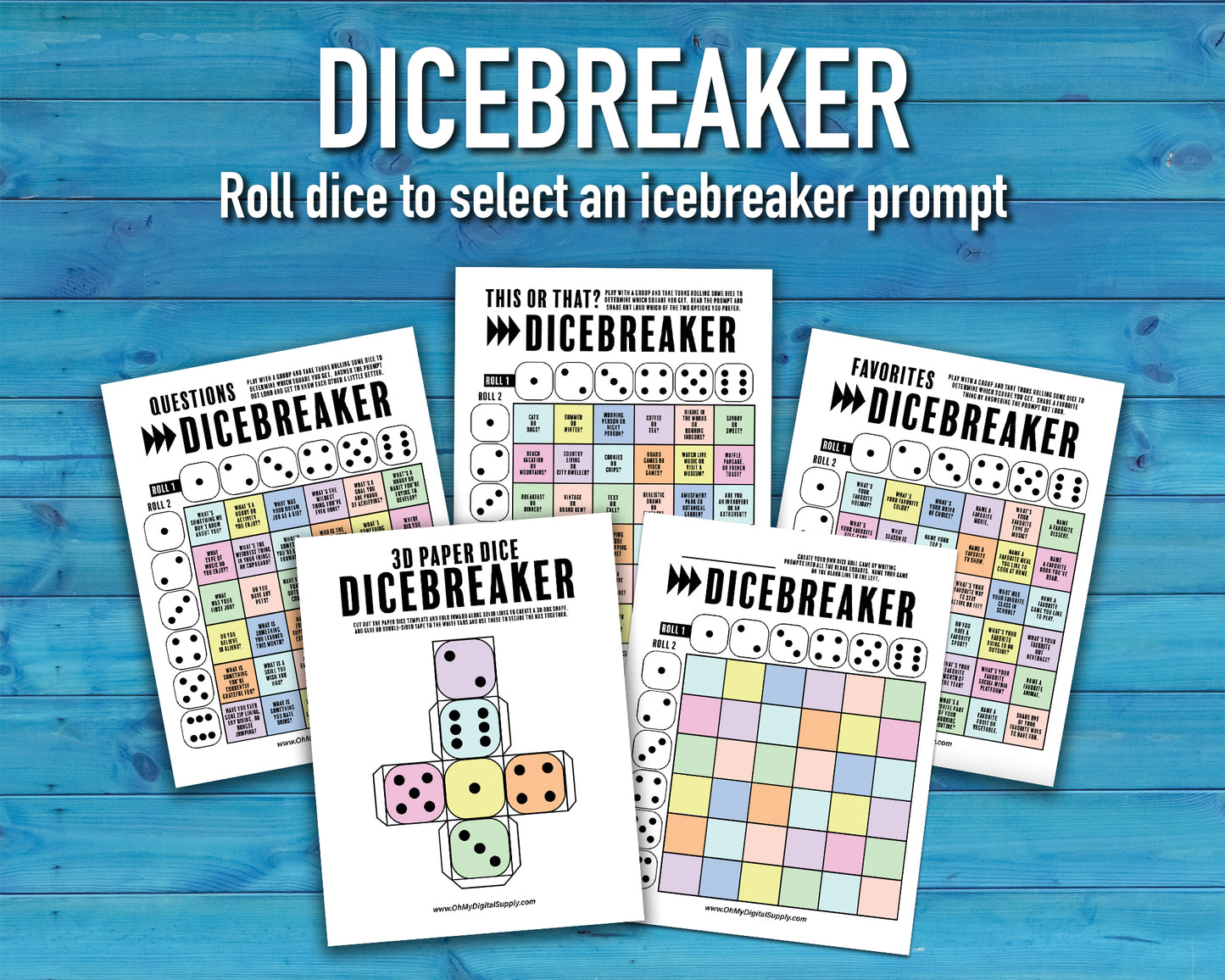 Dicebreaker printable icebreaker game