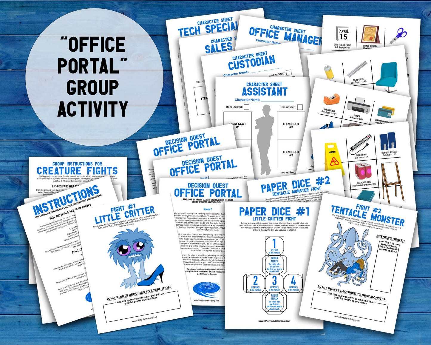 Bundle #2 of four Decision Quest Activities for group team building. Activities in this bundle include: Alien Abduction, Covert Heist, Office Portal, and Grocery Gauntlet. Group decision making icebreaker games.