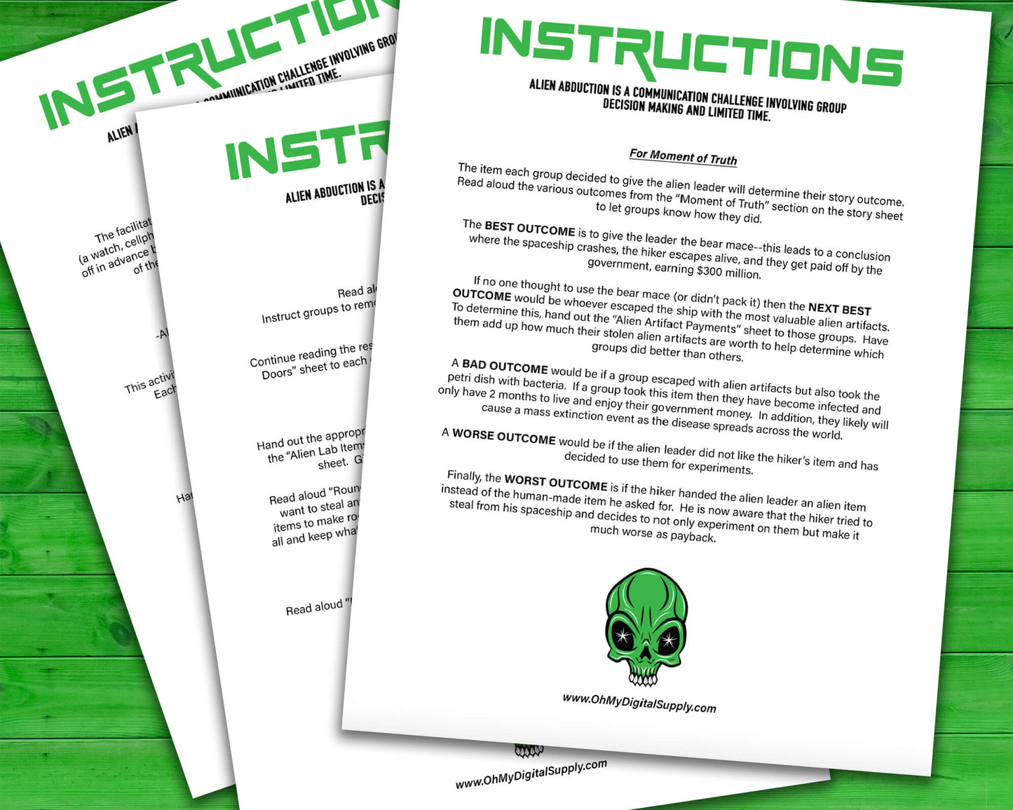Alien Abduction Decision Quest Group Team Building Activity and Icebreaker game.