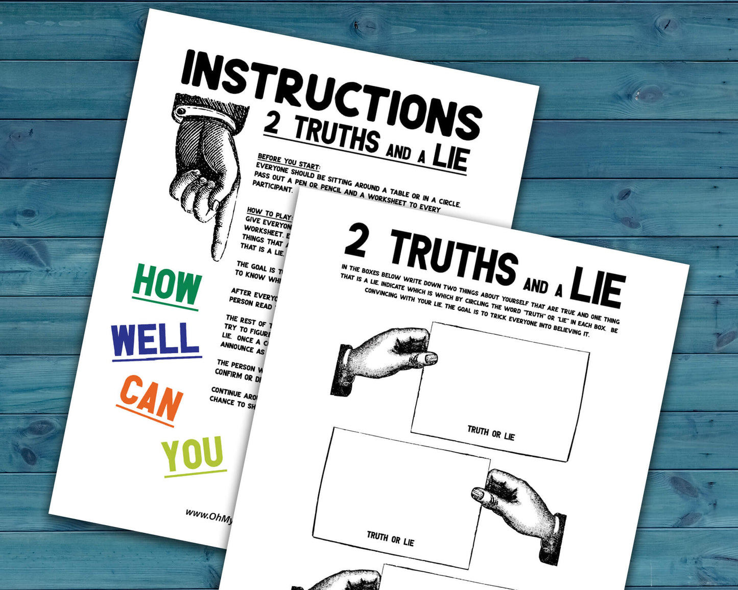 2 Truths and a Lie Printable Group Icebreaker & Team Building Activity