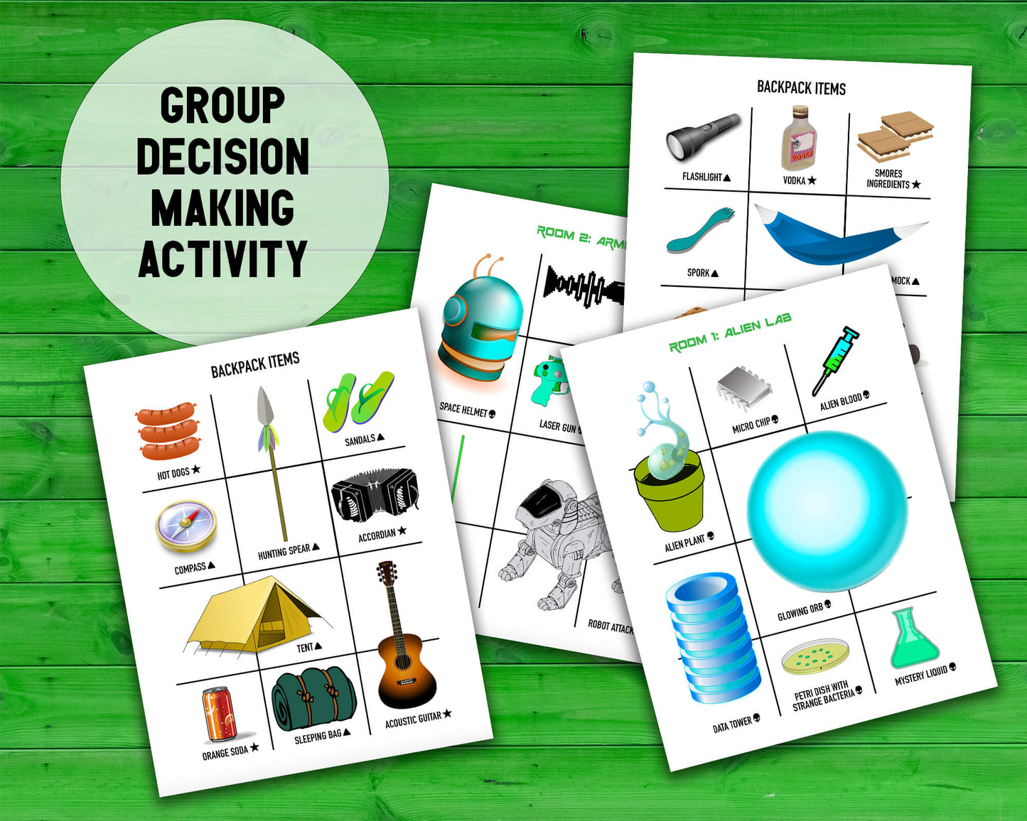 Alien Abduction Decision Quest Group Team Building Activity and Icebreaker game.