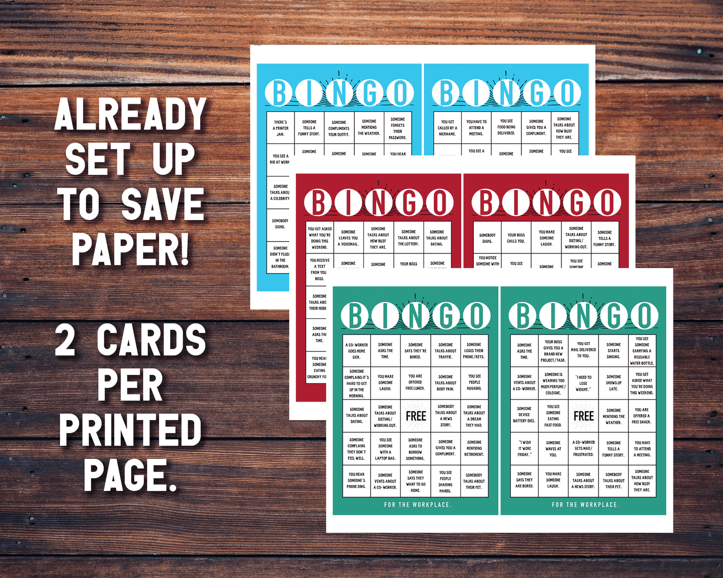 Workplace BINGO Printable Office Activity and Icebreaker Game for a Fun Staff Competition