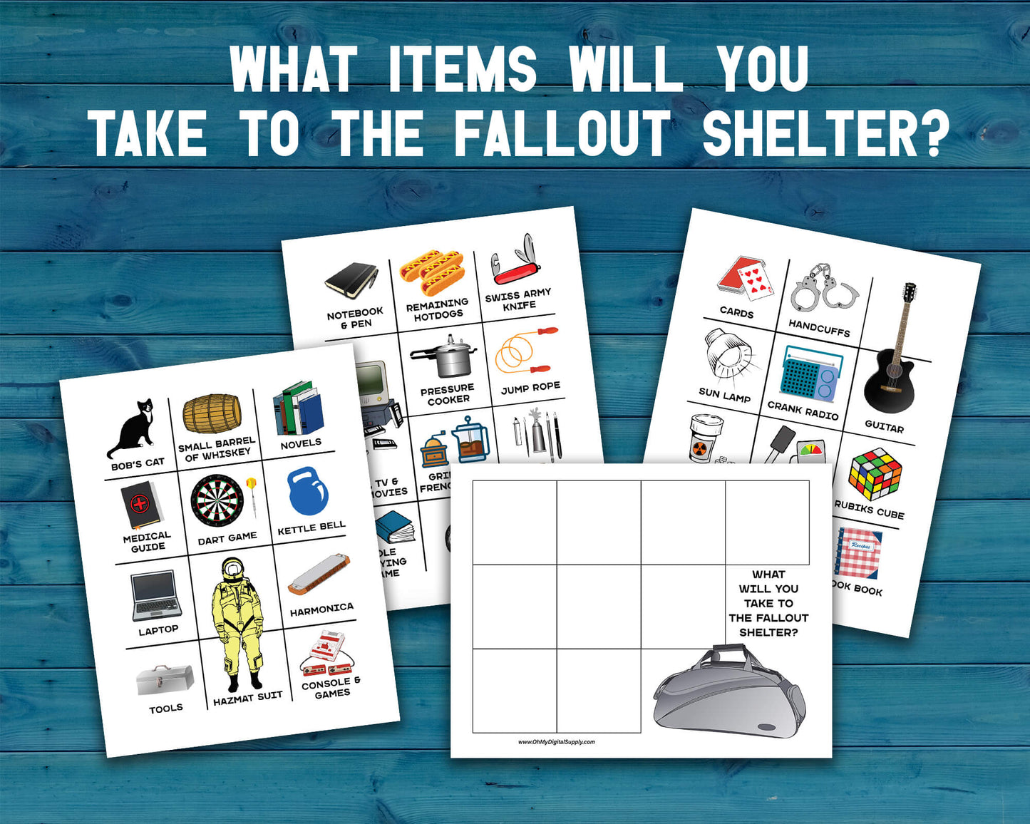 Mega Bundle of eight Decision Quest Activities for group team building. Activities in this bundle include: Zombie Apocalypse, Desert Island, Fallout Shelter, Space Mission, Alien Abduction, Covert Heist, Office Portal, and Grocery Gauntlet. Group decision making icebreaker games.