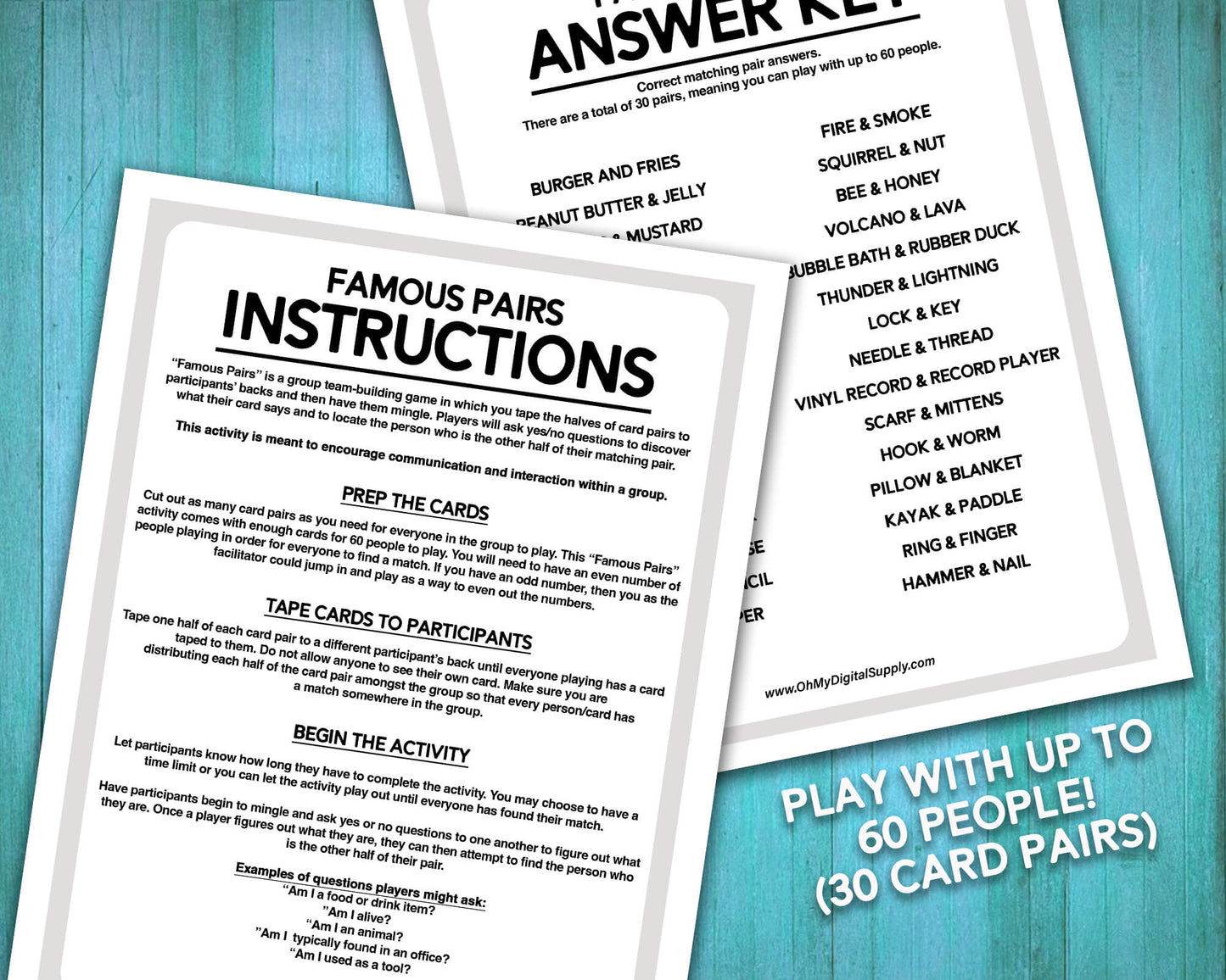 Famous Pairs Group Icebreaker Activity, Team-Building & Networking Game