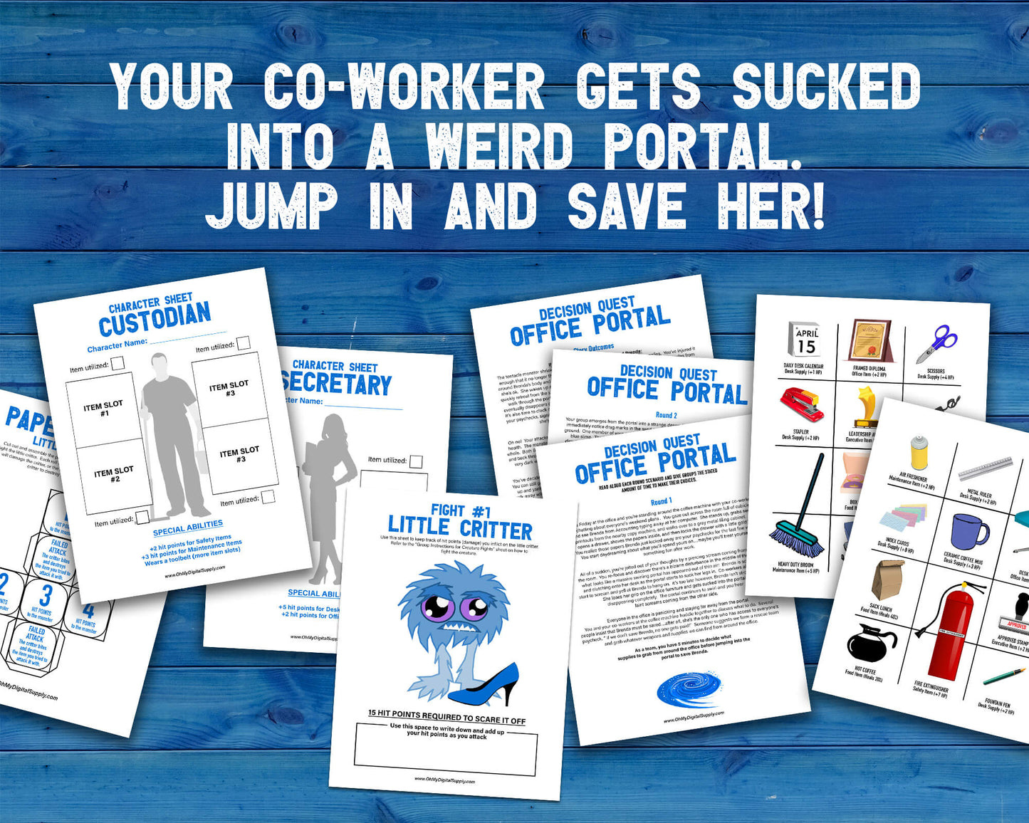 Mega Bundle of eight Decision Quest Activities for group team building. Activities in this bundle include: Zombie Apocalypse, Desert Island, Fallout Shelter, Space Mission, Alien Abduction, Covert Heist, Office Portal, and Grocery Gauntlet. Group decision making icebreaker games.