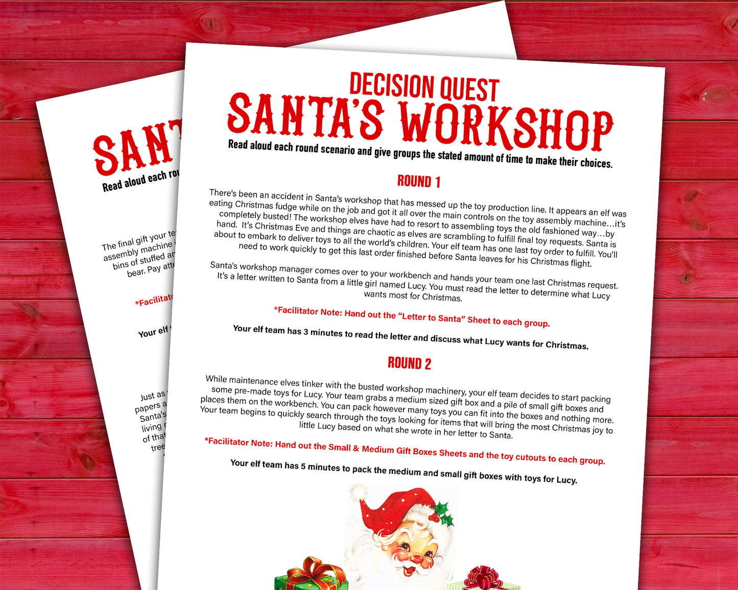 Work on team building with Santa's Workshop...a ready to print Christmas themed group icebreaker activity. Communication and team decision-making are required as teams navigate through a multi-round themed scenario.
