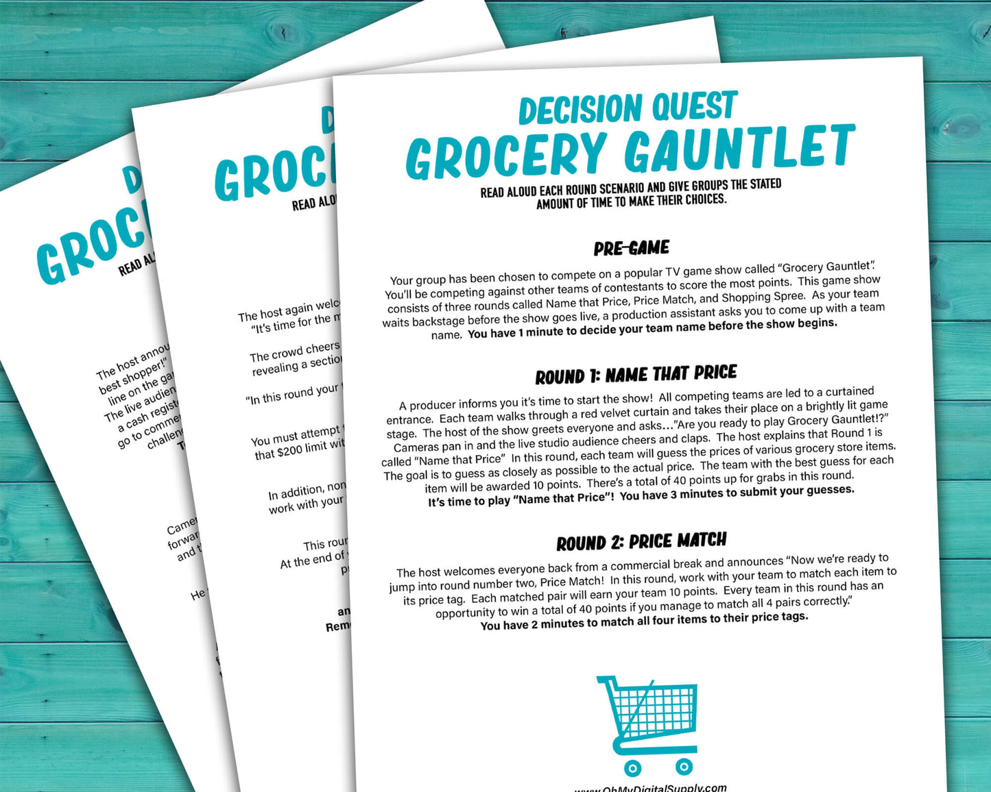 Grocery Gauntlet Decision Quest Group Team Building Activity and Icebreaker game.