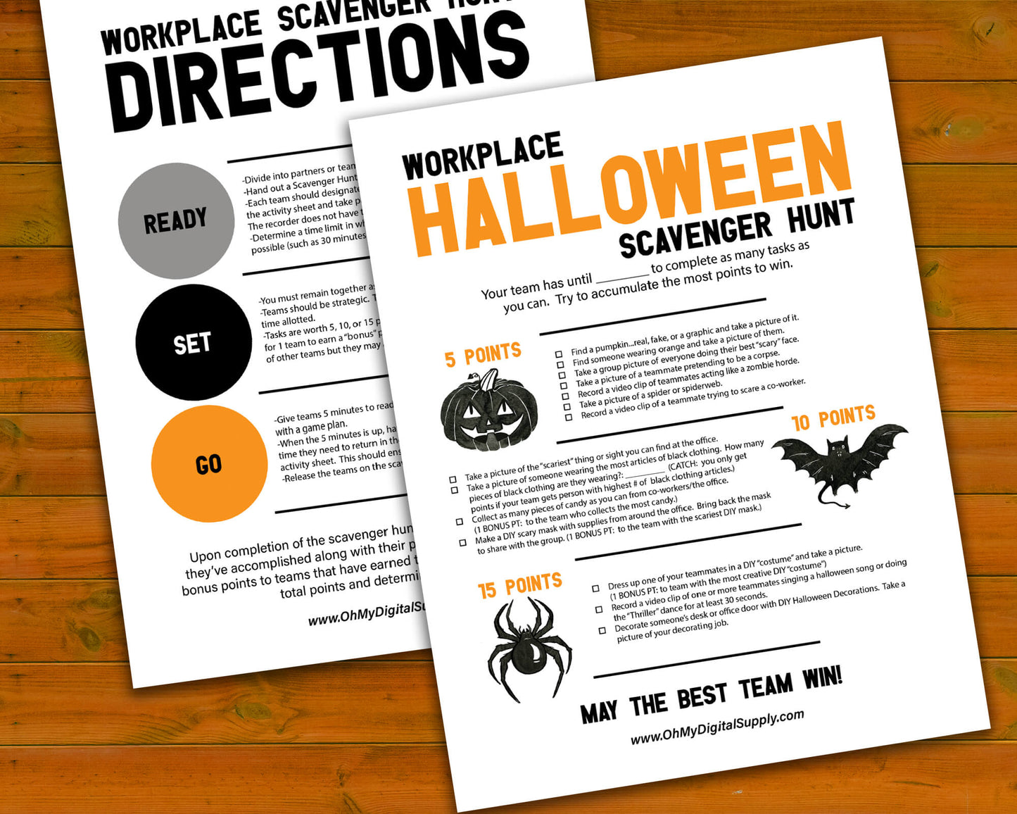 Workplace Scavenger Hunt Printables Bundle for Team Building, Icebreaker Staff Activities & Office Party Games