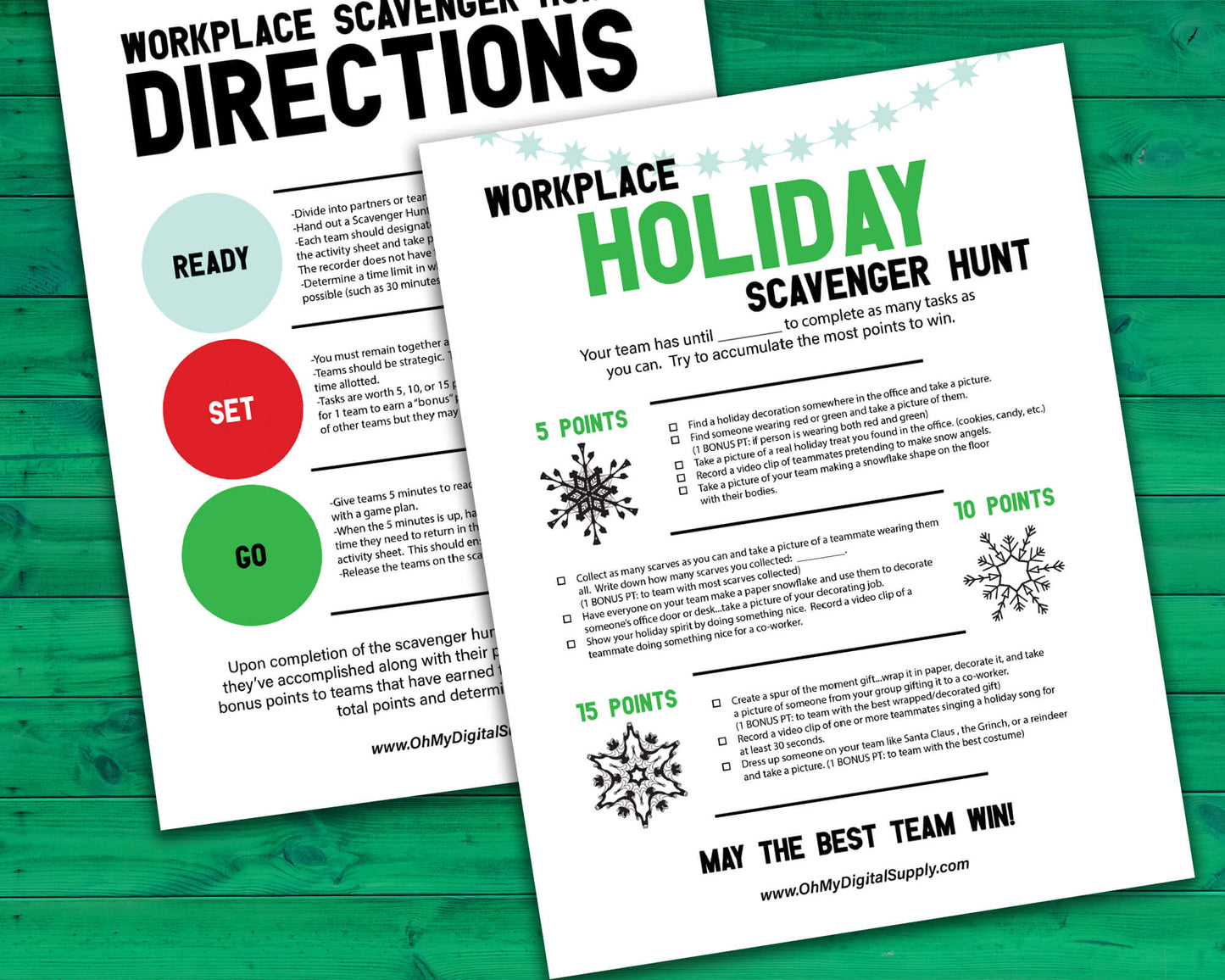 Workplace Scavenger Hunt Printables Bundle for Team Building, Icebreaker Staff Activities & Office Party Games