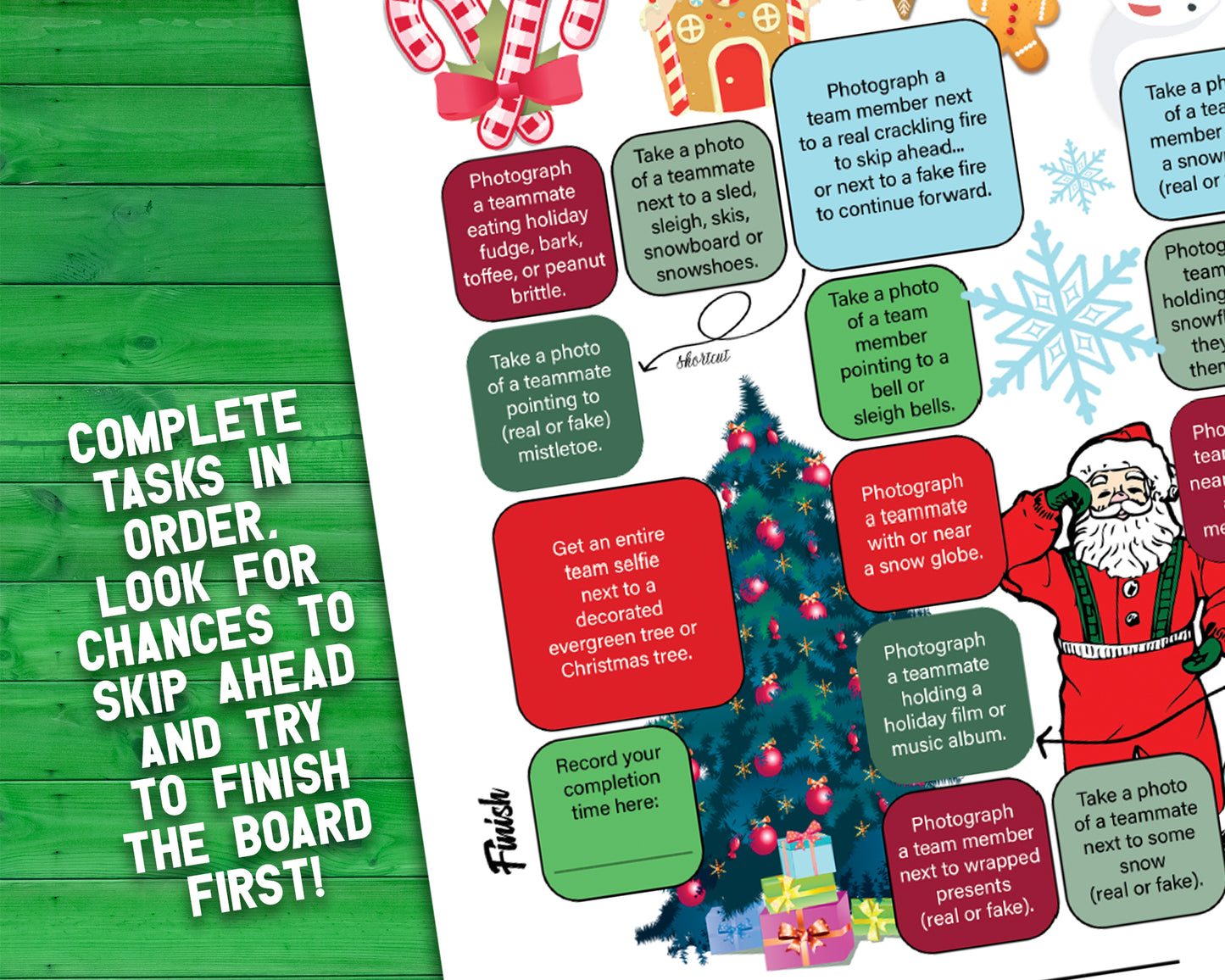 A bundle of printable team scavenger hunt activities called Around Town Team Scavenger Hunt. Bundle includes original version, Halloween, Holiday, and Valentines Day versions.