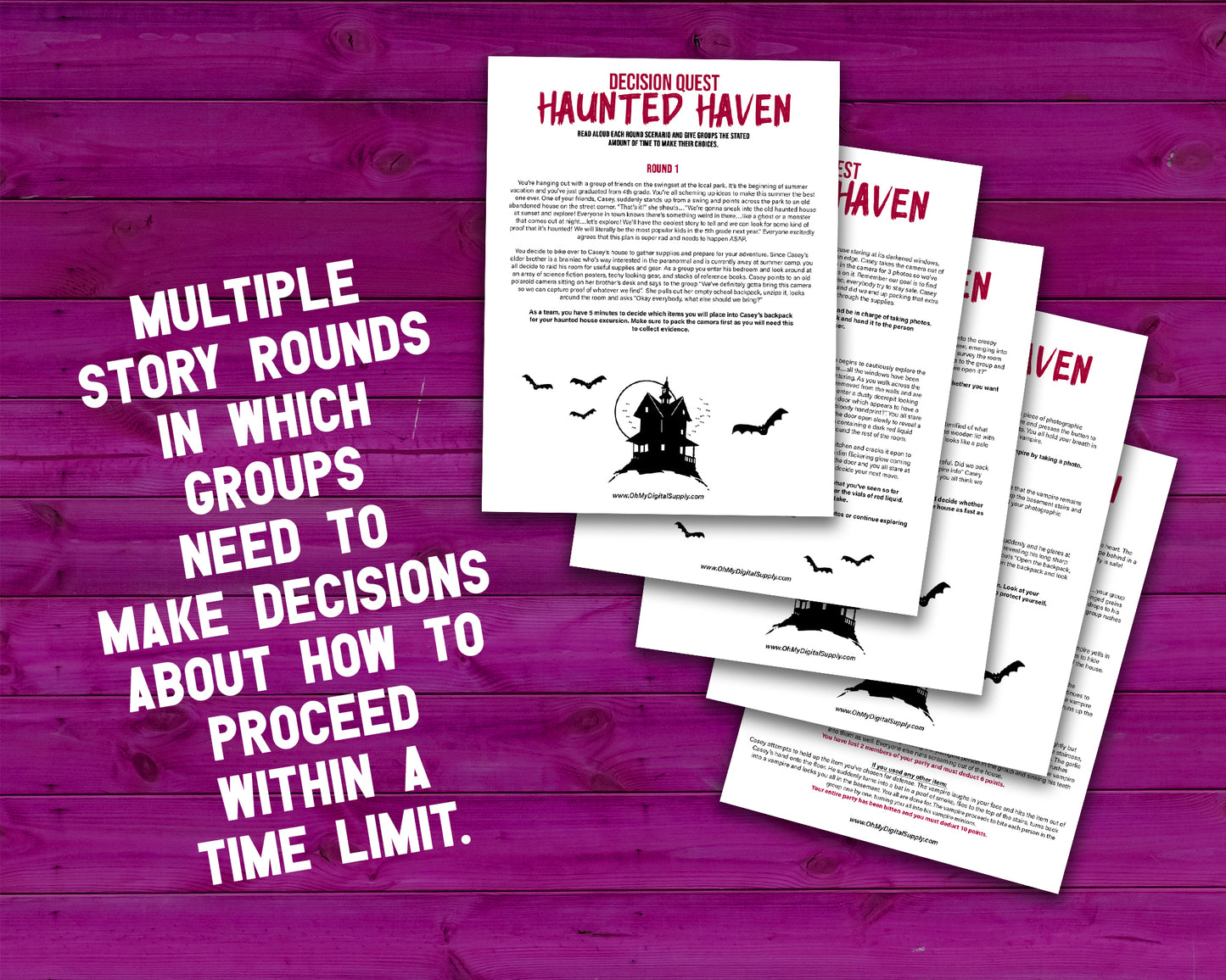 Try out this fun and spooky Haunted Haven group team building activity to get co-workers or friends communicating and making decisions against the clock. This is a great group activity for around Halloween