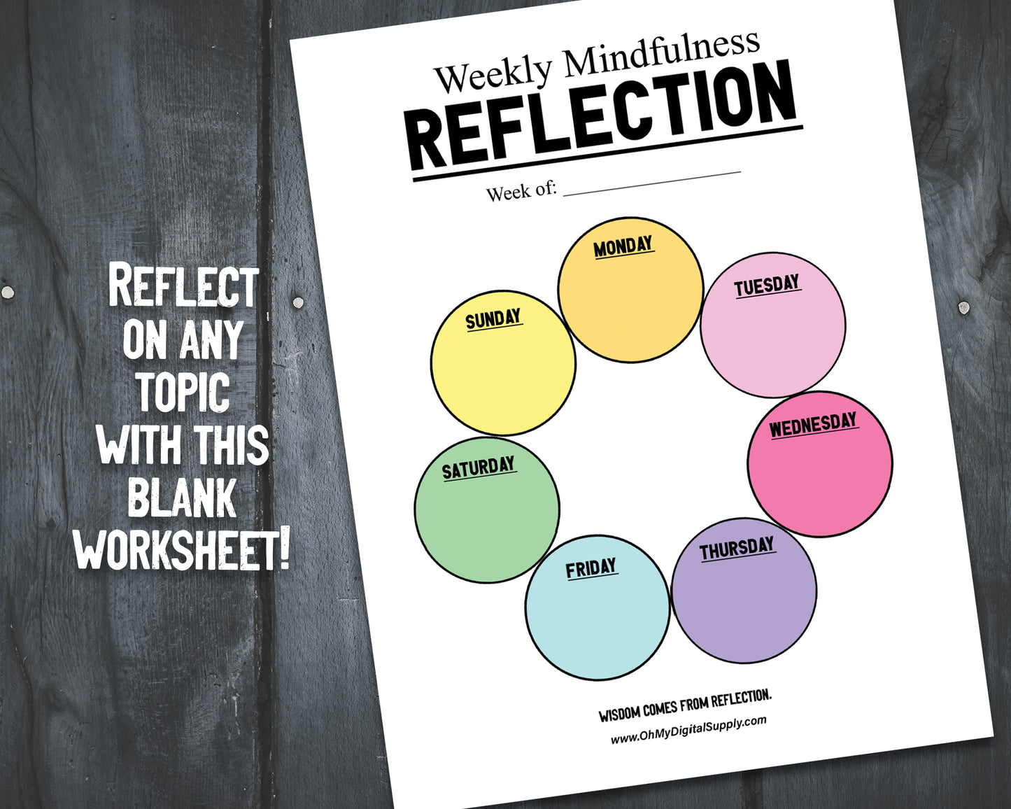 Printable Weekly & Daily Reflection & Mindfulness Prompts for Wellness Journaling