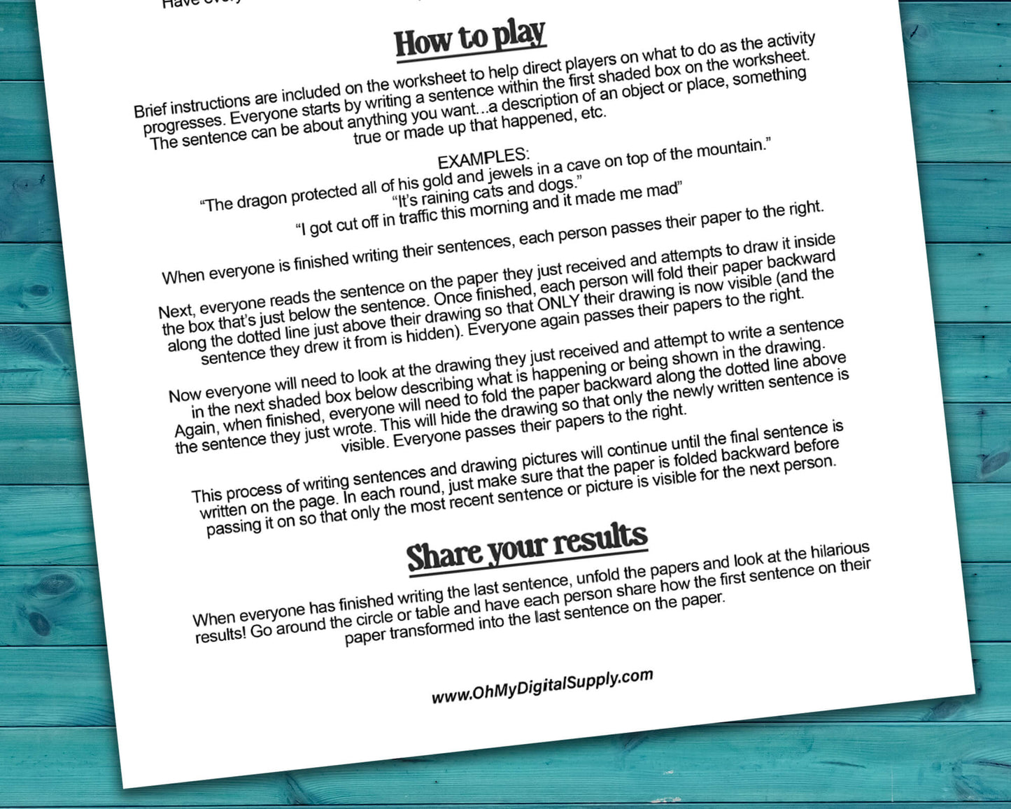 Paper Telephone printable PDF file. Team-building activity and icebreaker game that includes one worksheet and an instructions sheet.