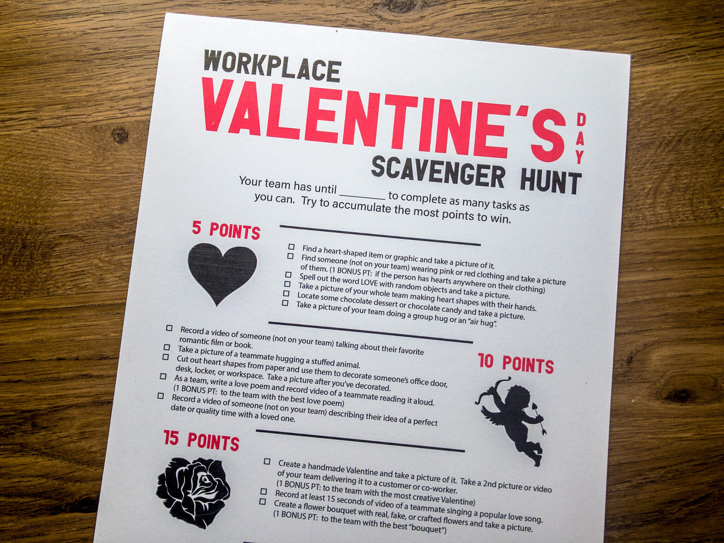 Workplace Scavenger Hunt Printables Bundle for Team Building, Icebreaker Staff Activities & Office Party Games
