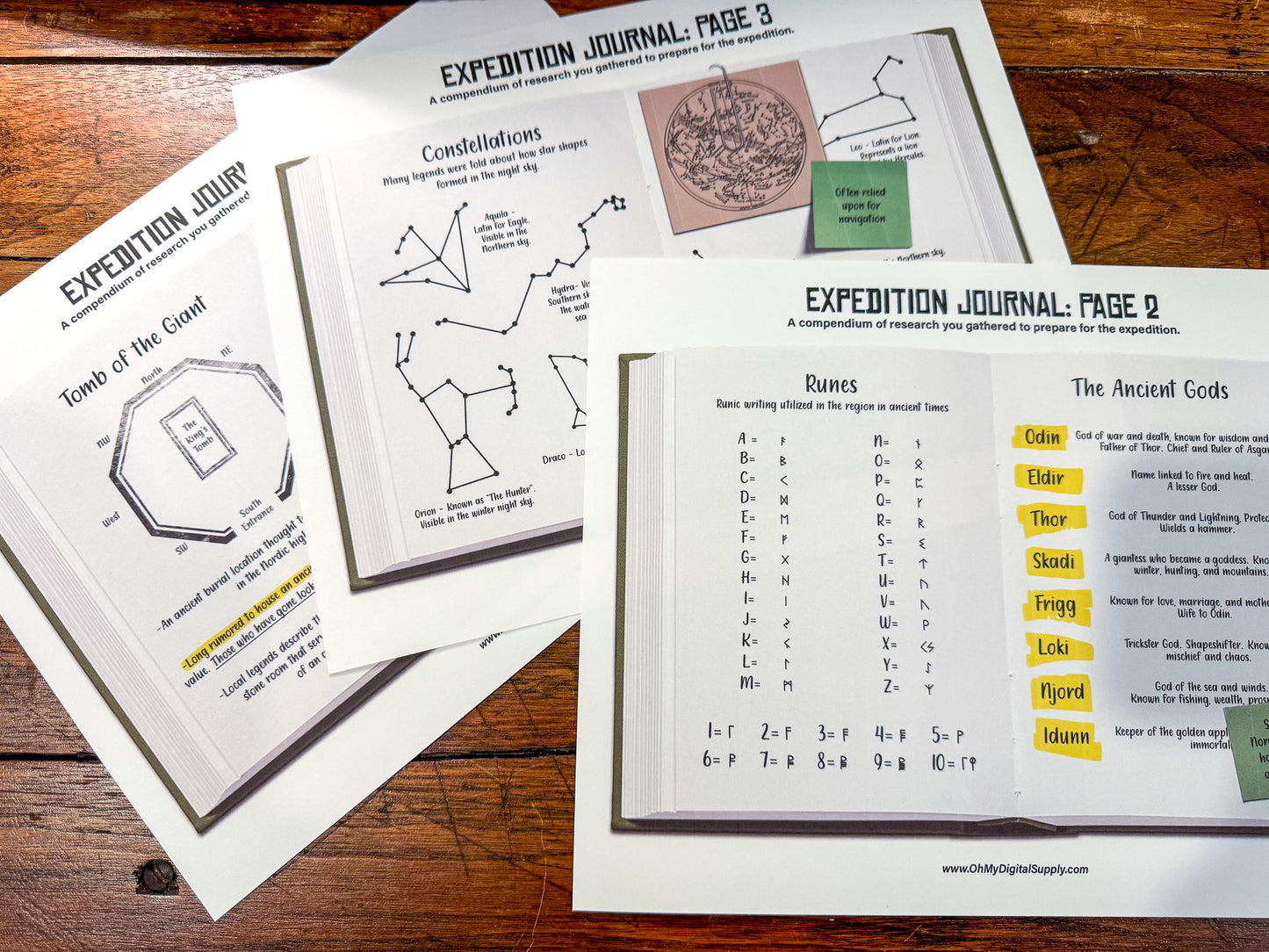 A printable group escape room game called Tomb of the Giant. This Nordic tomb themed team building activity involves 7 puzzles and a final word that must be solved in order to uncover the hidden ancient treasure in the giant king's tomb.
