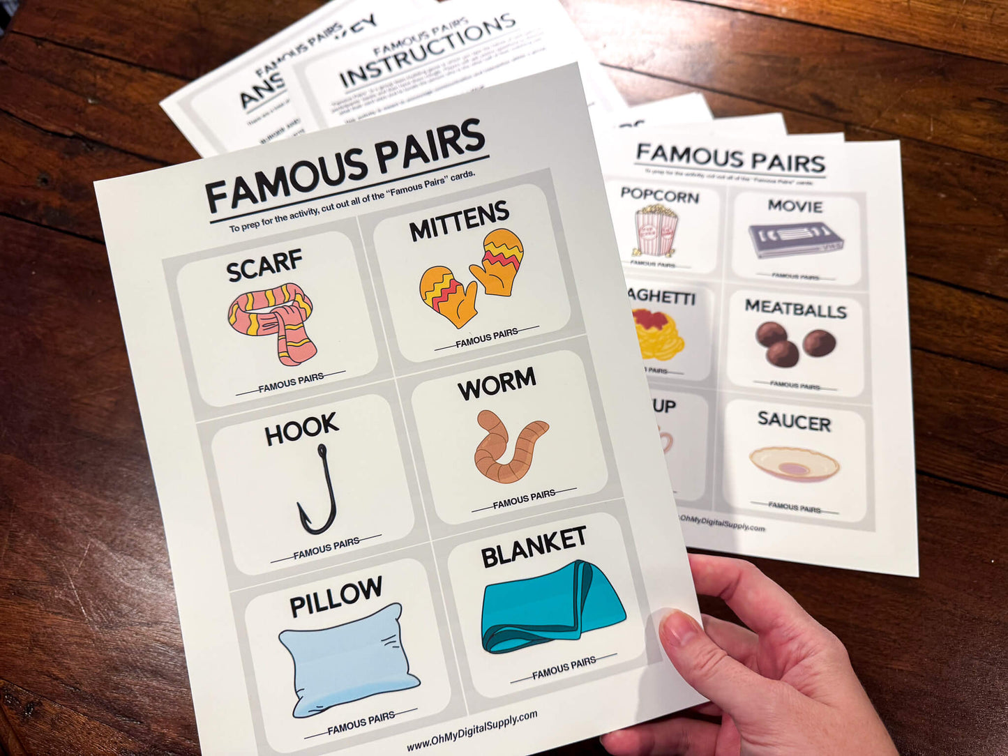 Team Building Bundle. Collage of 7 different team building activities including Wellness Bingo, Find Someone Who Bingo, Workplace Scavenger Hunt, 2 Truths and a Lie, Decision Quest: Fallout Shelter, Paper Telephone, and Bingo for the Workplace.