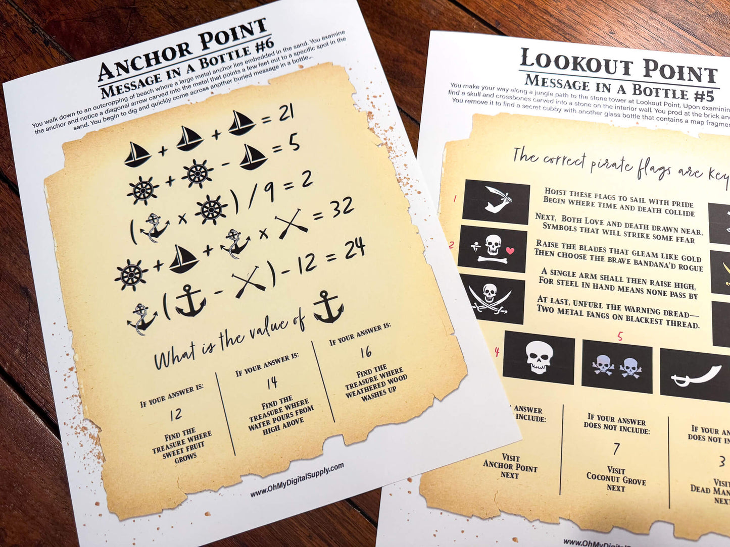 A printable group escape room game called Pirate Plunder. This tropical island themed team building activity involves 7 puzzles with a final lock combination that must be solved in order to unlock the pirate treasure.