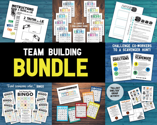 Team Building BUNDLE of Printable Workplace Icebreaker Games & Group Activities