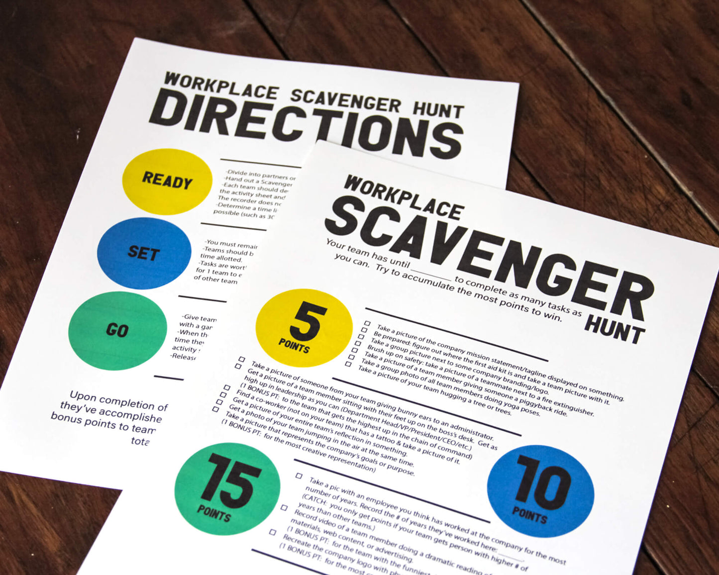 Workplace Scavenger Hunt Printable Team Building and Icebreaker Activity (Version #1)