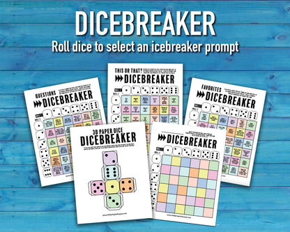 Dicebreaker Dice Roll Printable Icebreaker Questions Game, Icebreaker Group Team Building Activity