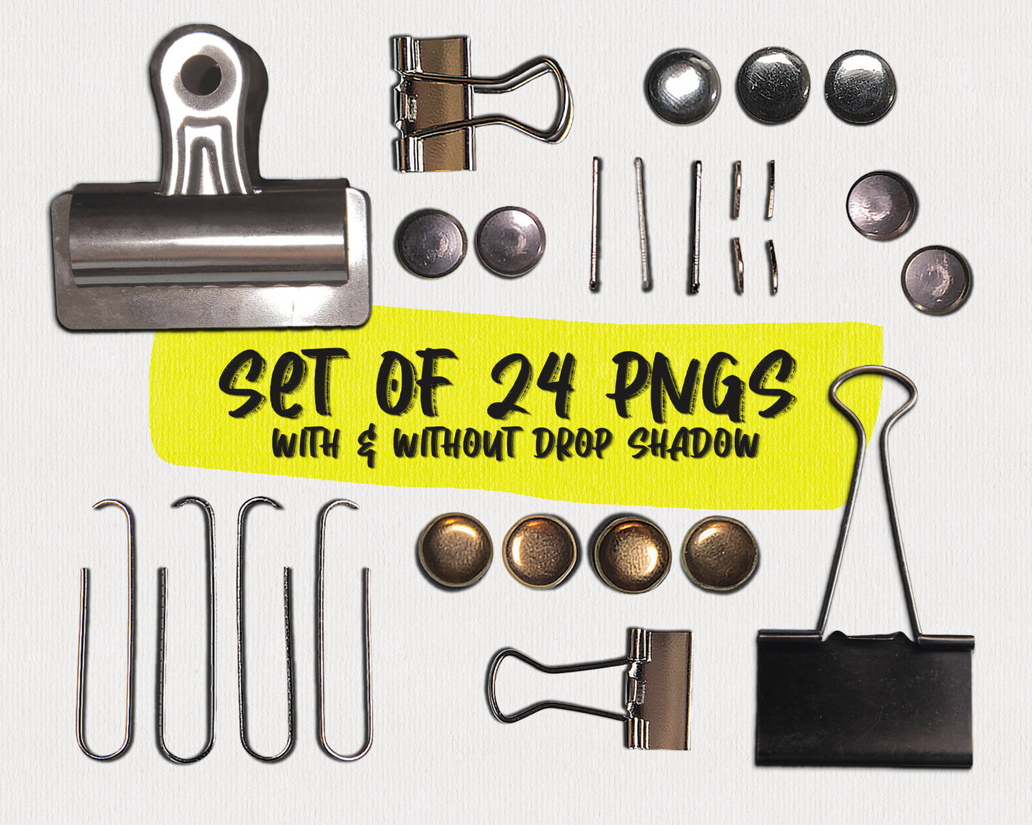 Metal Fasteners Clipart Pack with PNG Files for Commercial Use