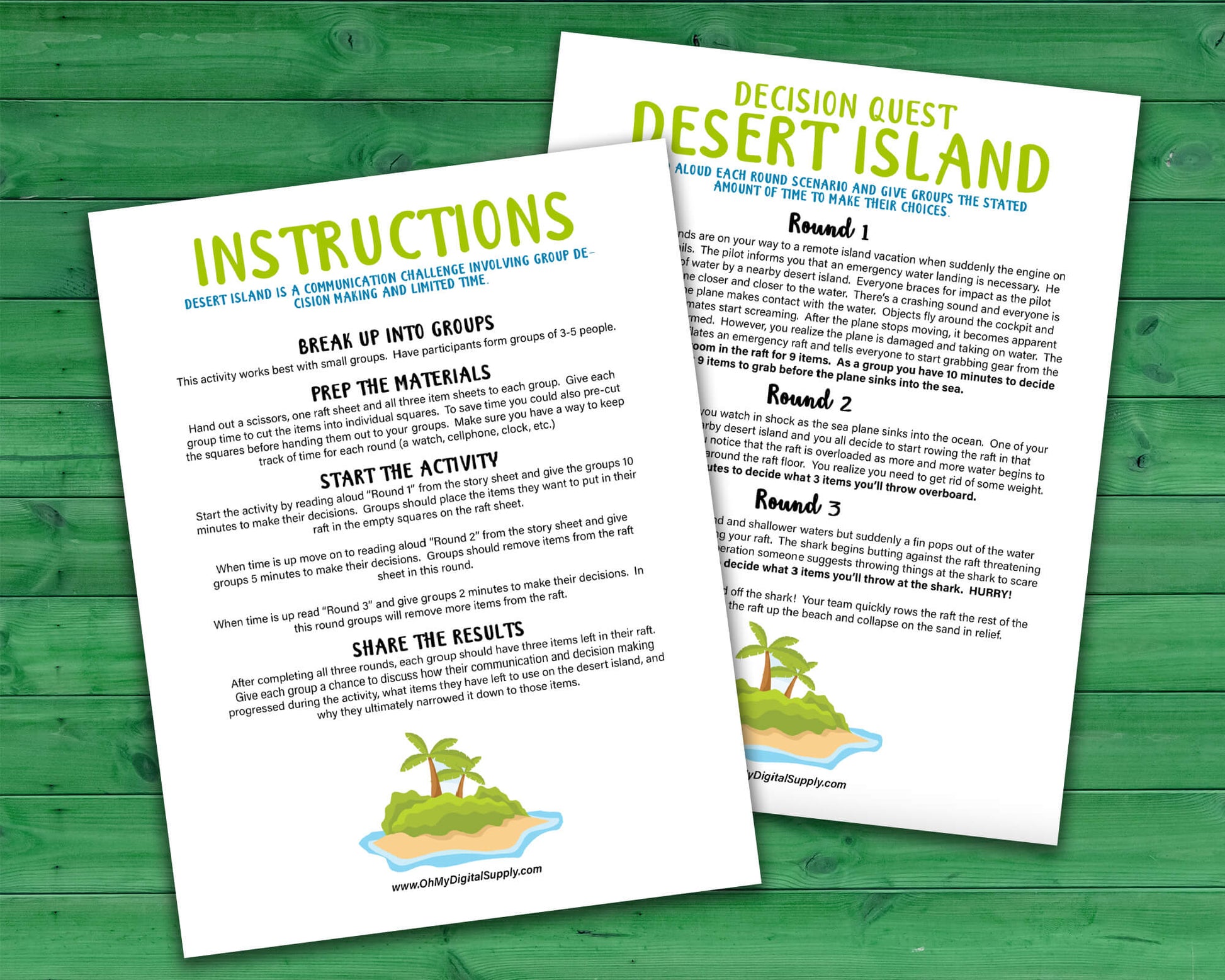 Desert Island Decision Quest Group Team Building Activity and Icebreaker game.