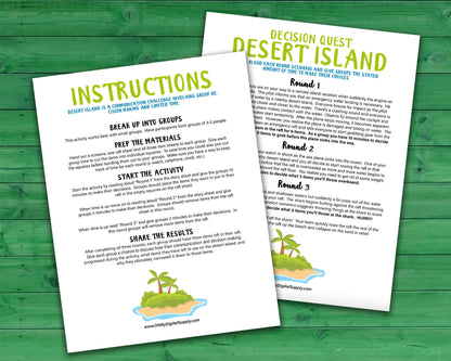 Decision Quest Bundle #1 with Desert Island, Fallout Shelter, Space Mission, and Zombie Apocalypse, Printable Team Building Activities