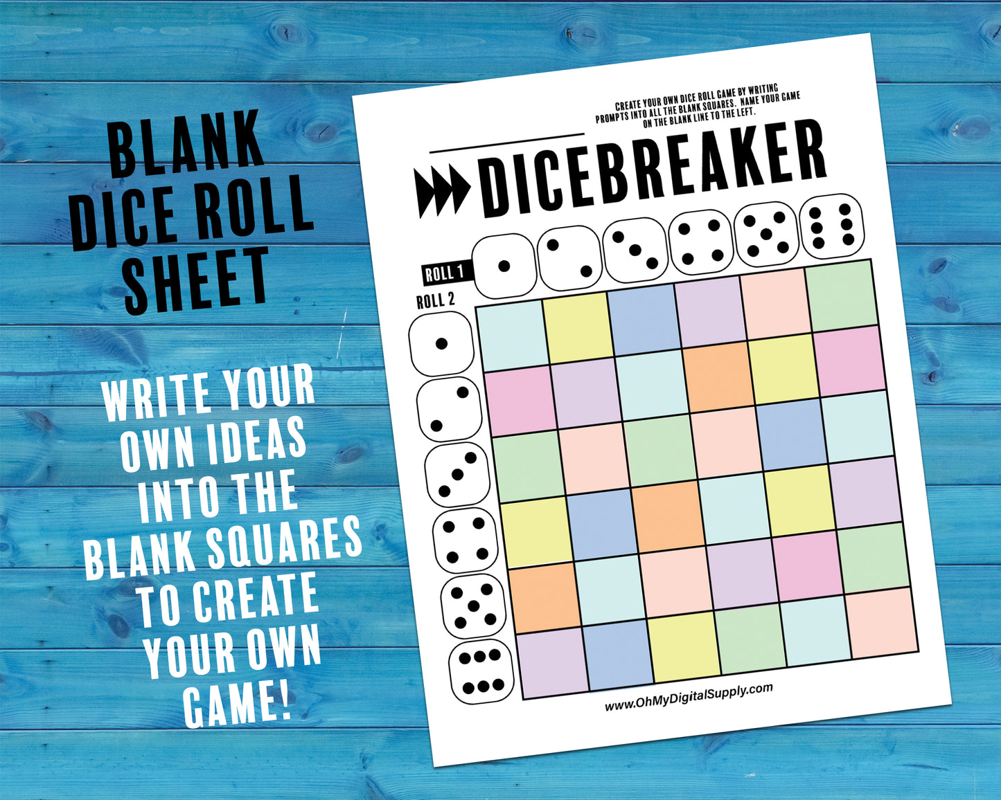 Dicebreaker Dice Roll Printable Icebreaker Questions Game, Icebreaker Group Team Building Activity