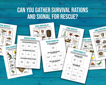 Shipwrecked printable group team building activity and icebreaker game in the form of downloadable PDF files.