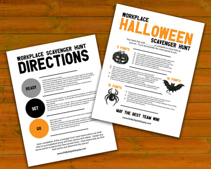 Halloween Workplace Scavenger Hunt Printable Team Building Activity, Icebreaker, and Office Staff Game