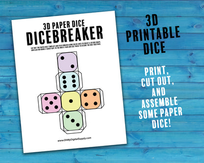 Dicebreaker Dice Roll Printable Icebreaker Questions Game, Icebreaker Group Team Building Activity