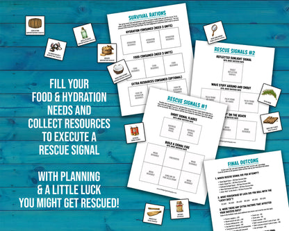 Shipwrecked printable group team building activity and icebreaker game in the form of downloadable PDF files.