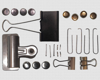 Metal Fasteners Clipart Pack with PNG Files for Commercial Use