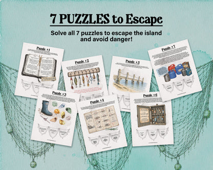 A printable escape room puzzle game called Brinewater Bay with various puzzle sheets, story sheets, instructions, and facilitator guide all in printable PDF format. A 30 minute group activity for team-building or use as an icebreaker game.