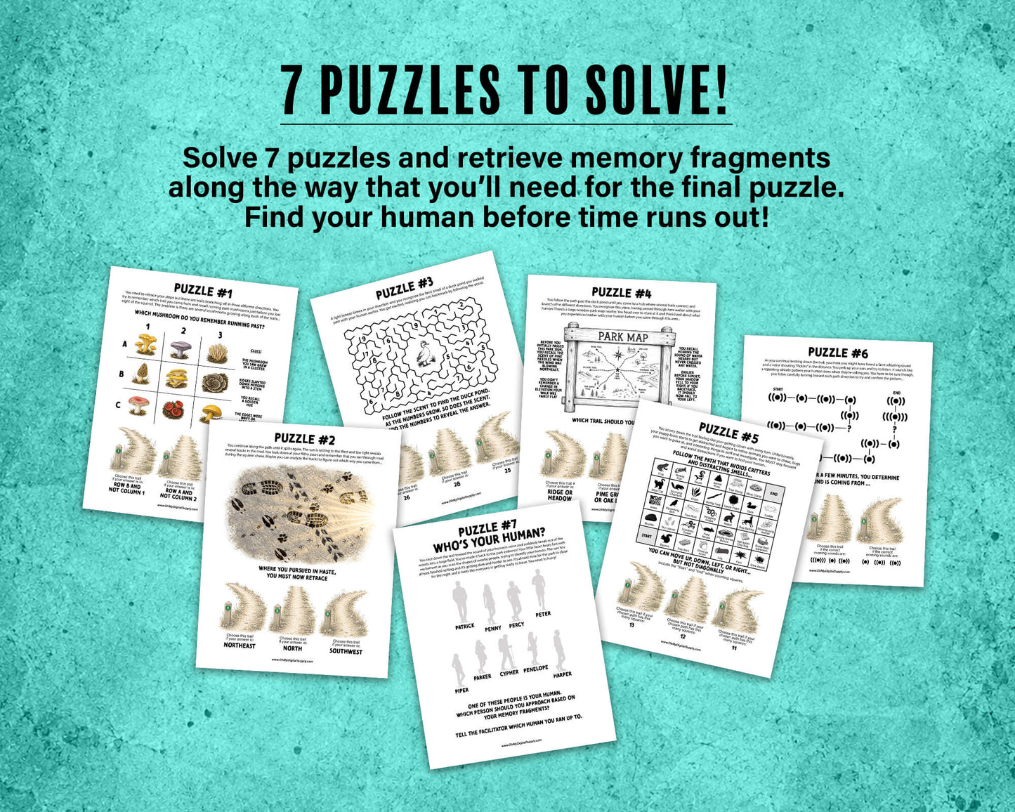 Puppy Panic is a printable Escape Room puzzle game for small groups! Great as a team building activity or icebreaker game. Players must solve 7 puzzles within a 30 minute time limit. This pug themed game includes an intro story as well as good and bad story endings.