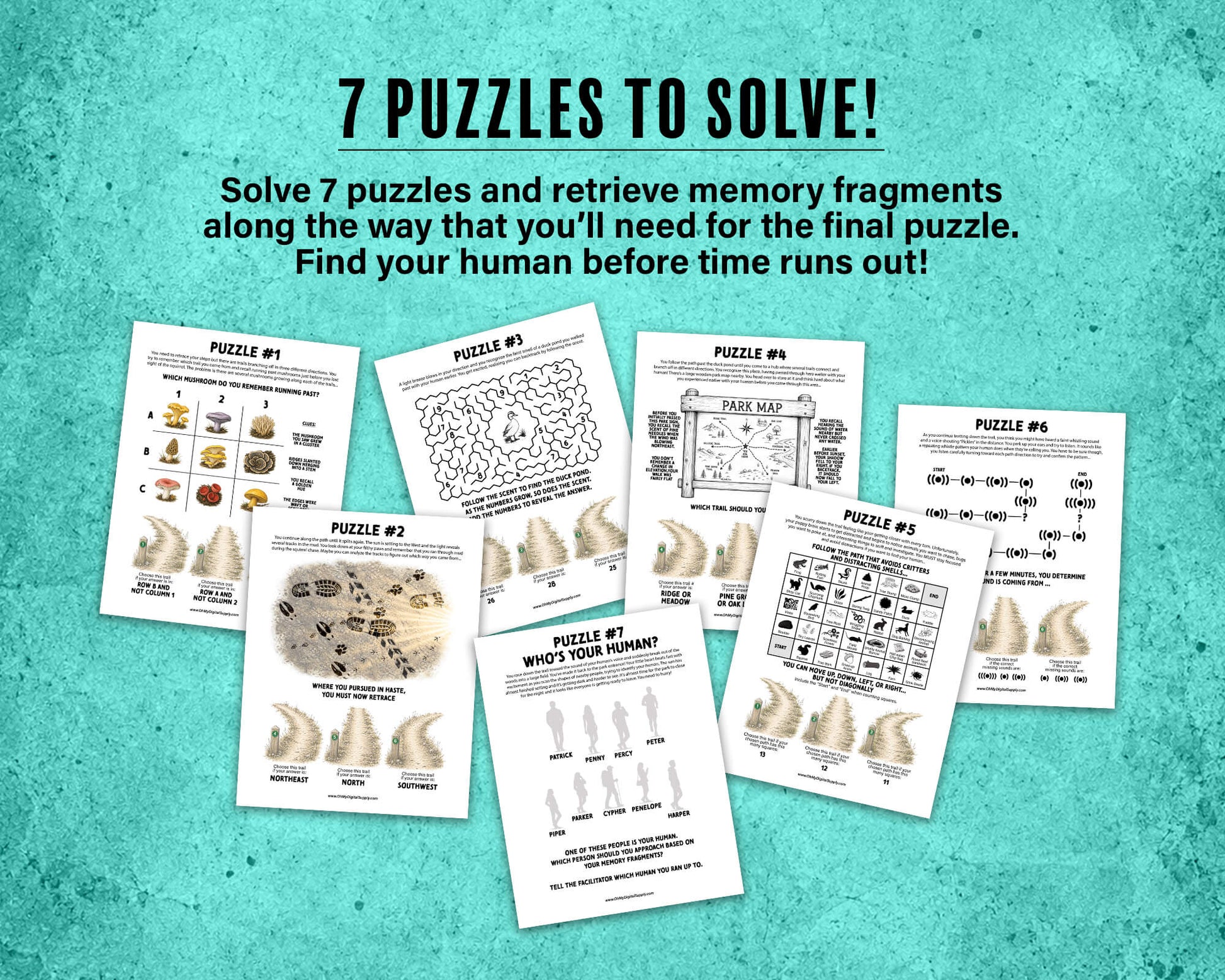 Puppy Panic is a printable Escape Room puzzle game for small groups! Great as a team building activity or icebreaker game. Players must solve 7 puzzles within a 30 minute time limit. This pug themed game includes an intro story as well as good and bad story endings.