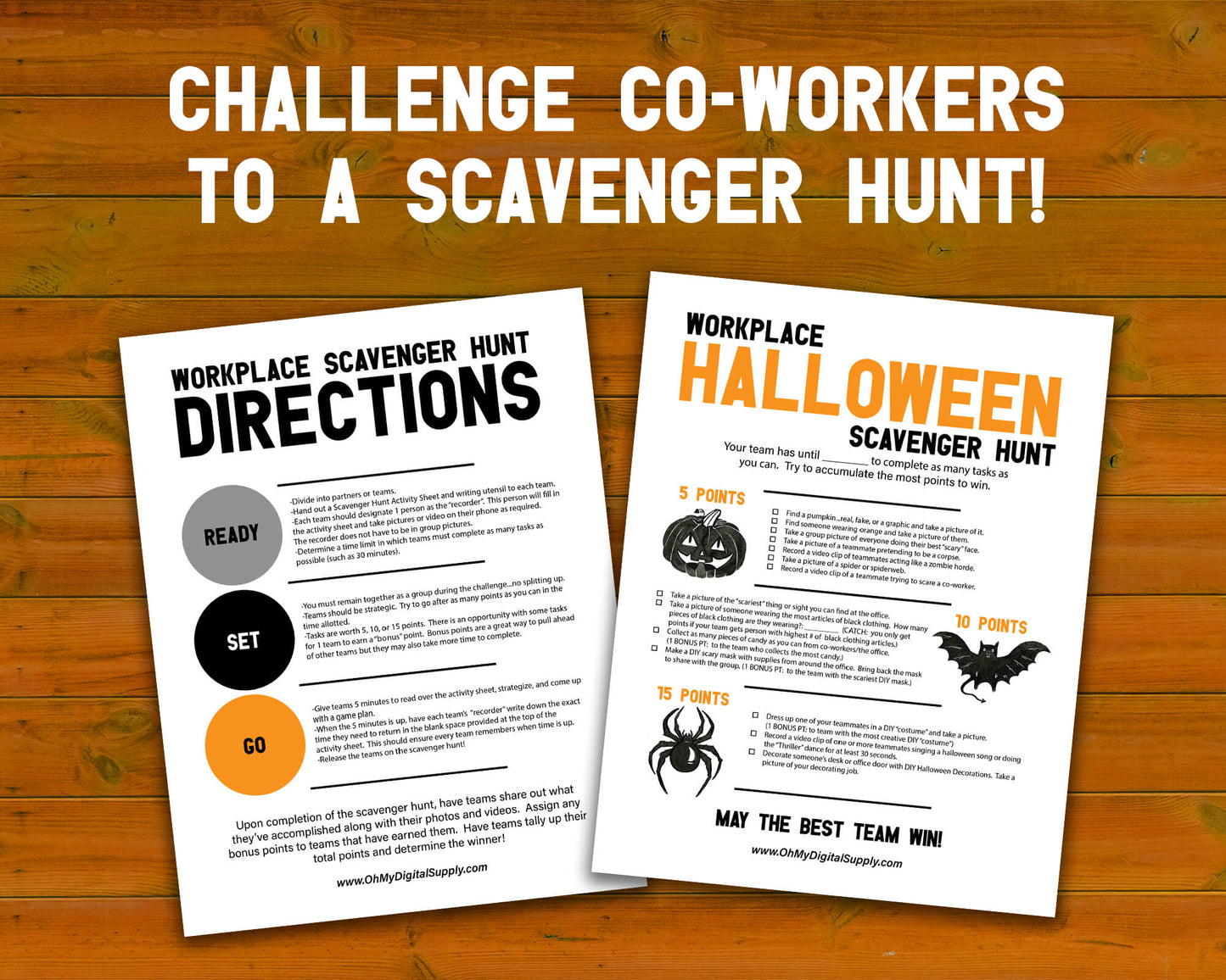 Halloween Workplace Scavenger Hunt Printable Team Building Activity, Icebreaker, and Office Staff Game