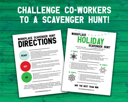 Christmas Holiday Workplace Scavenger Hunt Printable Team Building Activity, Icebreaker, and Office Staff Game