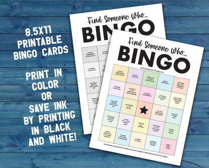 Find Someone BINGO Printable Group Icebreaker Activity, Human BINGO Get to Know You Challenge