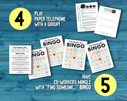 Workplace Group Games BUNDLE of Printable Team Building Activities & Staff Icebreaker Games