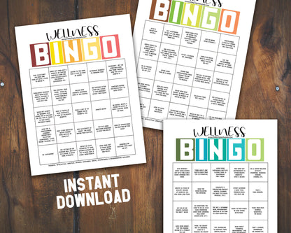 Health & Wellness Monthly BINGO Challenge Printable Activity