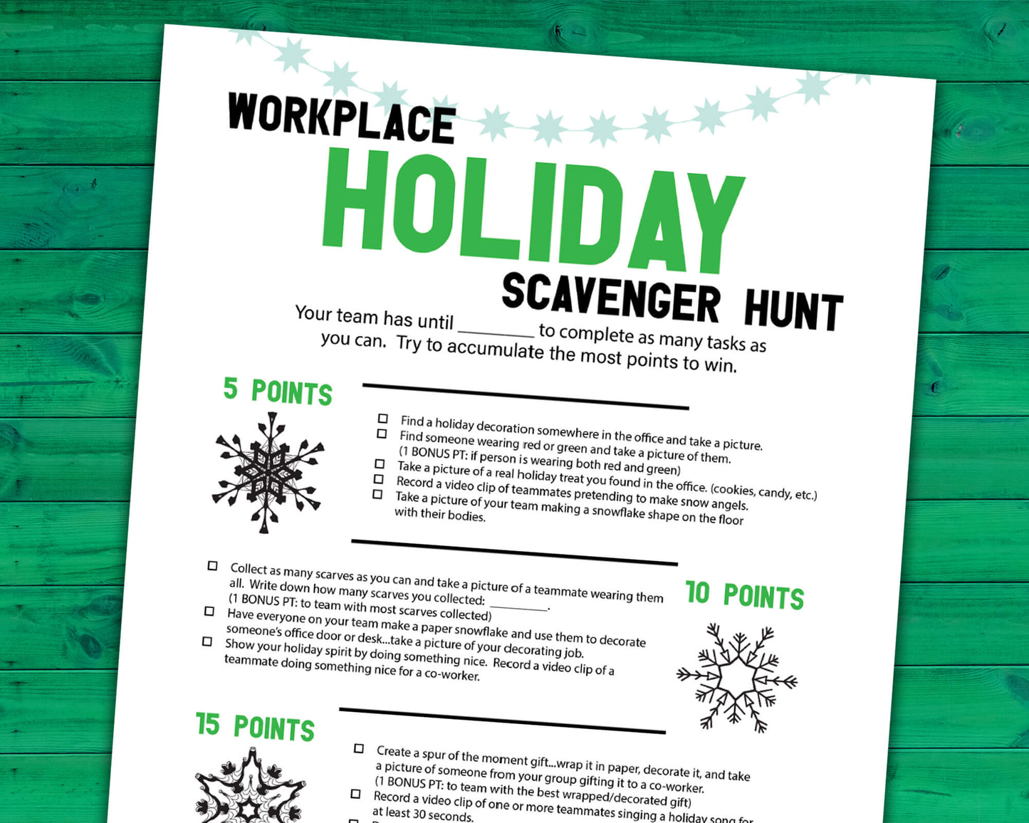 Christmas Holiday Workplace Scavenger Hunt Printable Team Building Activity, Icebreaker, and Office Staff Game