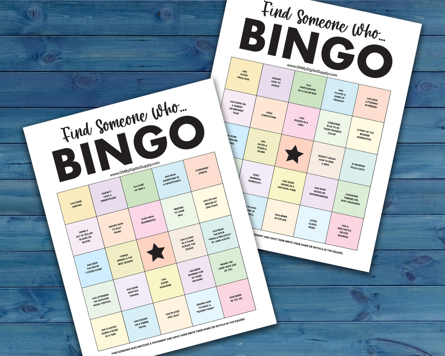 Find Someone BINGO Printable Group Icebreaker Activity, Human BINGO Get to Know You Challenge