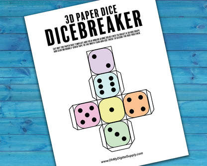 Dicebreaker Dice Roll Printable Icebreaker Questions Game, Icebreaker Group Team Building Activity