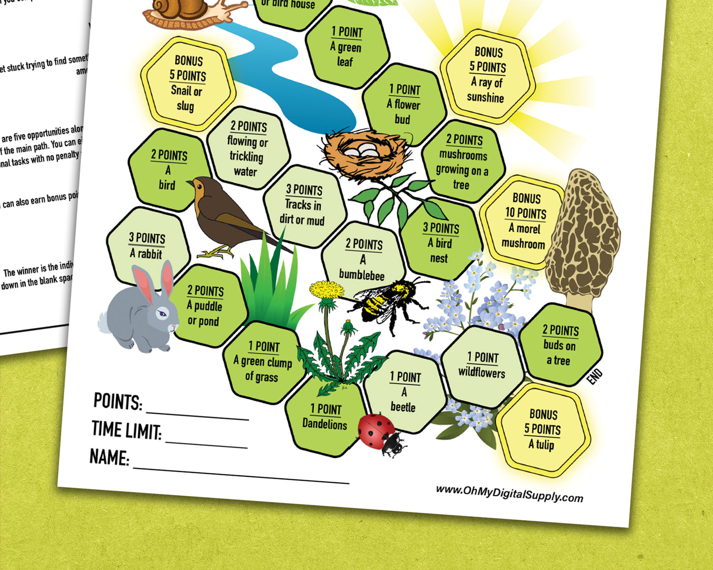 A bundle of four printable nature trek outdoor scavenger hunts for spring, summer, fall, and winter. A competitive team building activity where each spot on the worksheet has an item you need to find to earn points.
