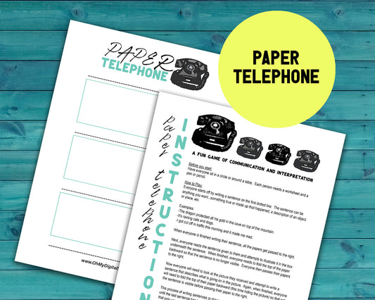 Paper Telephone Printable Group Communication Game & Team Building Icebreaker Activity