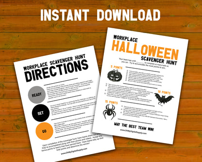 Halloween Workplace Scavenger Hunt Printable Team Building Activity, Icebreaker, and Office Staff Game