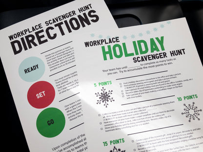 Christmas Holiday Workplace Scavenger Hunt Printable Team Building Activity, Icebreaker, and Office Staff Game