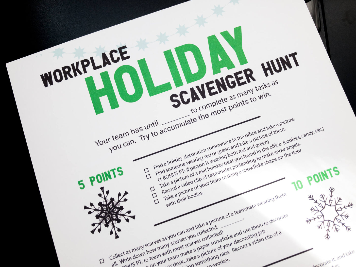 Christmas Holiday Workplace Scavenger Hunt Printable Team Building Activity, Icebreaker, and Office Staff Game