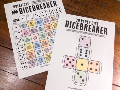 Dicebreaker Dice Roll Printable Icebreaker Questions Game, Icebreaker Group Team Building Activity